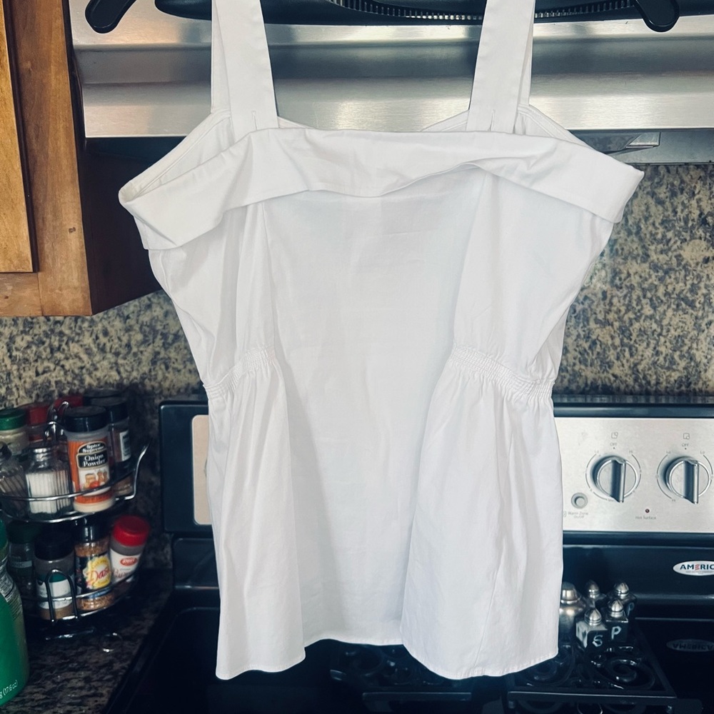 WHBM White Prarie Top